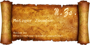 Metzger Zsombor névjegykártya